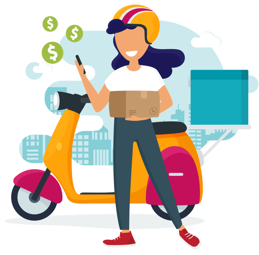 Sherpa Delivery Rider Illustration