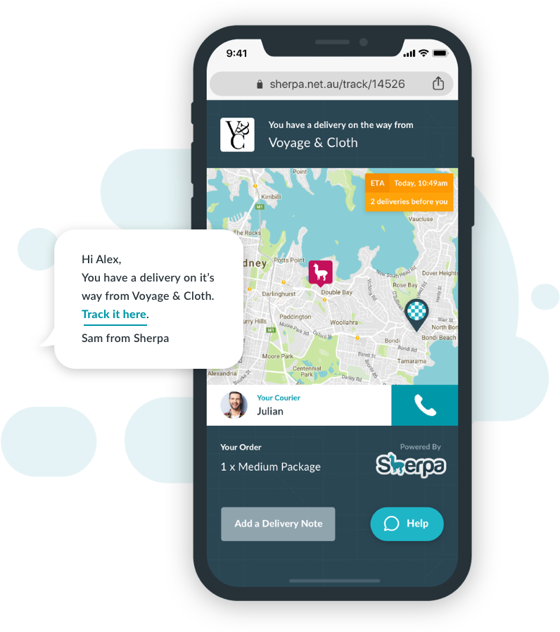WordPress integration with Sherpa's technology for real-time tracking your deliveries across Australia